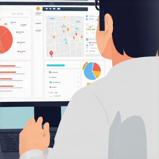 Business owner analyzing AI-driven local search data on a computer