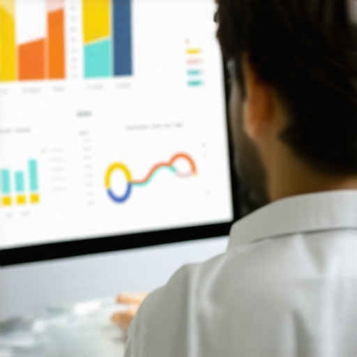 Advanced GMB Analytics for Local Success Business owner reviewing detailed GMB engagement and review data on a laptop