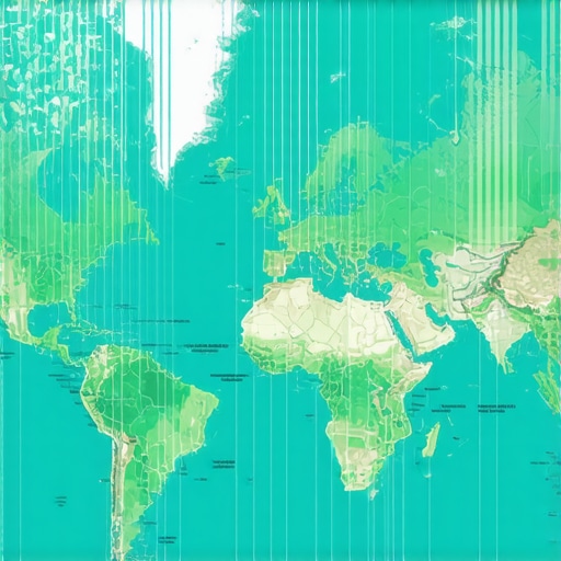 A futuristic map with engagement metrics and structured data visualization.