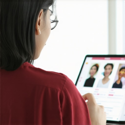 Engaged GMB Profile Management Business owner managing Google My Business profile with customer interaction