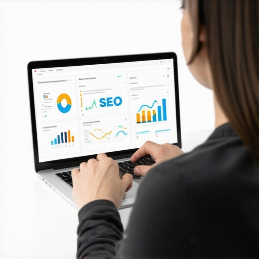 Person reviewing Google My Business analytics on a laptop for ongoing optimization