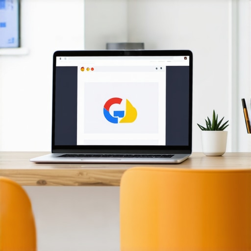 Business owner updating Google My Business profile on a laptop