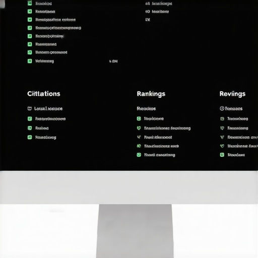 Dashboard displaying local SEO metrics such as rankings, reviews, and citations.