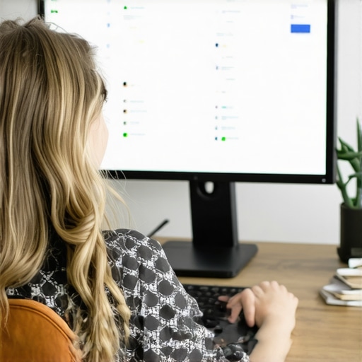 SEO specialist updating Google My Business profile on a laptop