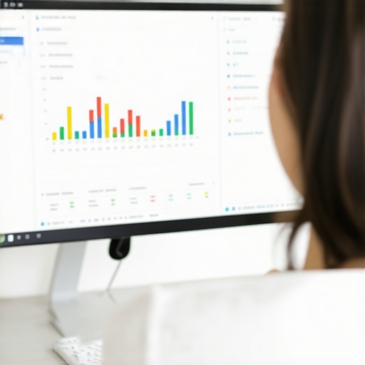 Close-up of a person analyzing Google My Business data on a computer screen