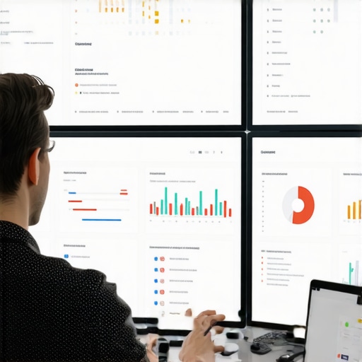 Person working on local search analytics with multiple screens showing review and citation data