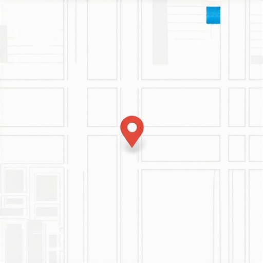 Digital map showing optimized local business listing with icons