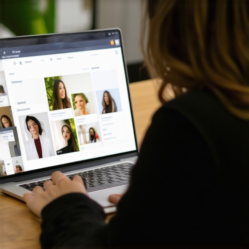 Business owner updating GMB photos and information on a laptop