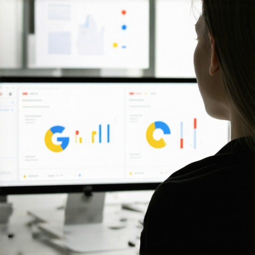 Marketing professional reviewing local SEO analytics on a computer screen.