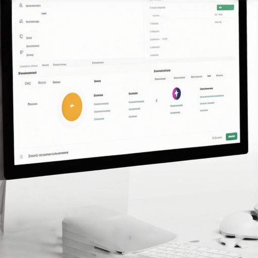 GMB Management Tools Workspace A desktop setup with SEO software and review management dashboards for GMB optimization.