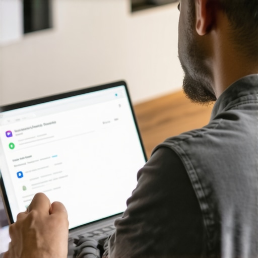 Business owner editing Google My Business profile on a laptop.