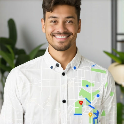 Business owner updating GMB profile with voice search keywords.