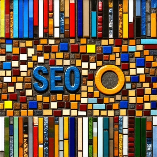 Detailed mosaic representing the complex signals in local SEO strategy.