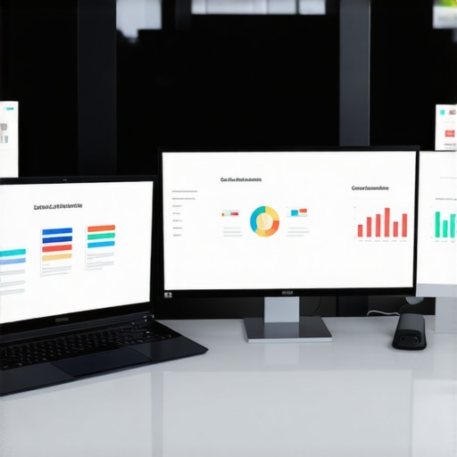 Screenshot of local SEO dashboards on multiple monitors showing real-time data analysis and citations