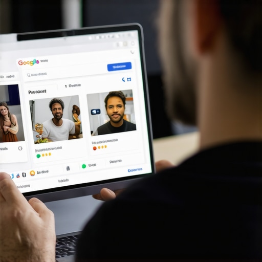 Business owner editing Google My Business listing with visual content and reviews